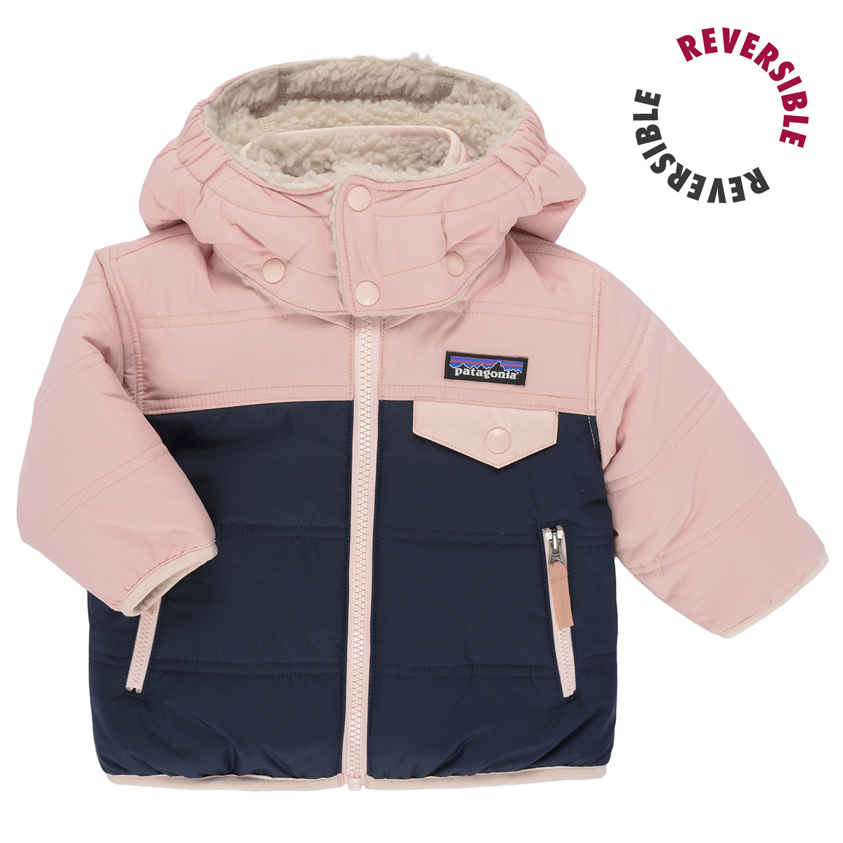 Patagonia - BABY REVERSIBLE TRIBBLES HOODY - Beige / Pink