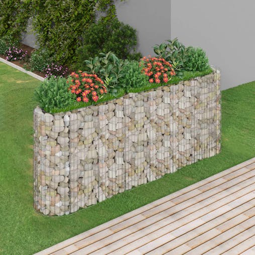 NNEVL Gabion Raised Bed Galvanised Iron 260x50x100 cm