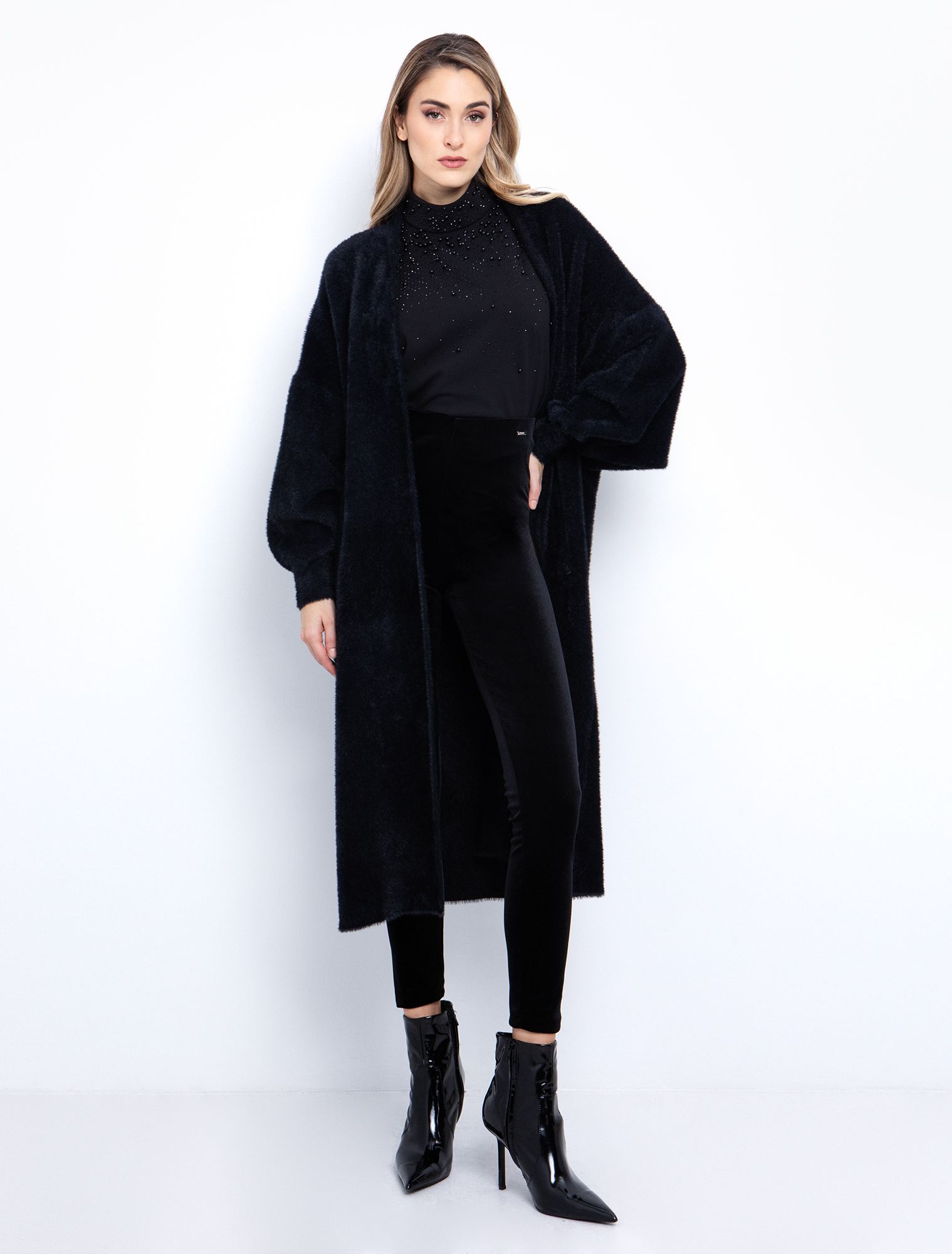 Fluffly μακριά ζακέτα