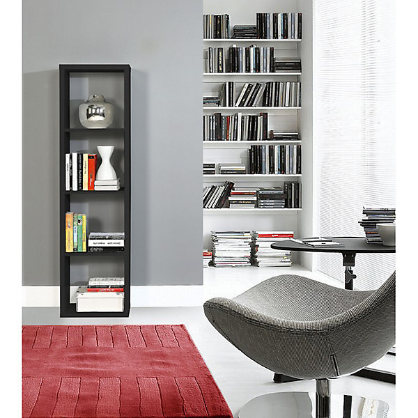 Etagère colonne 4 casiers noir mat - CLASSICO