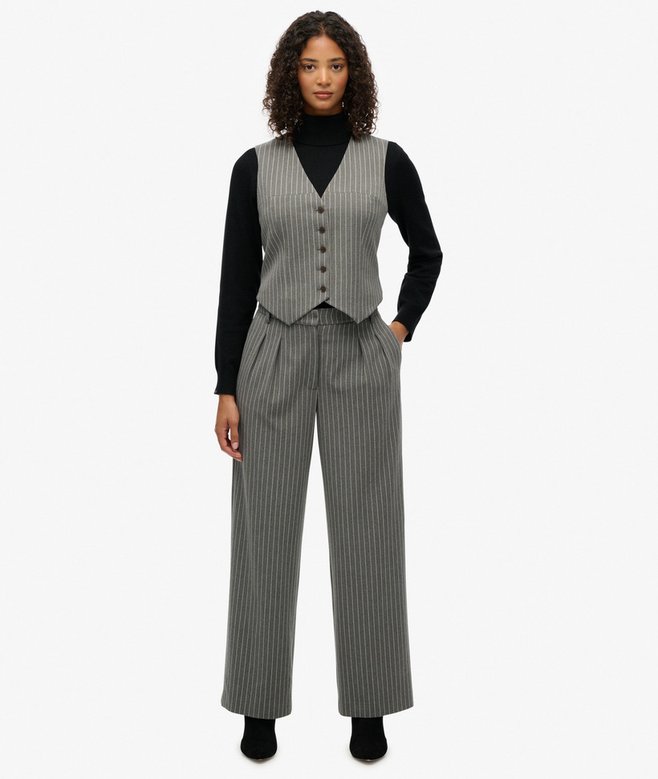 Mid Rise Pinstripe Trousers
