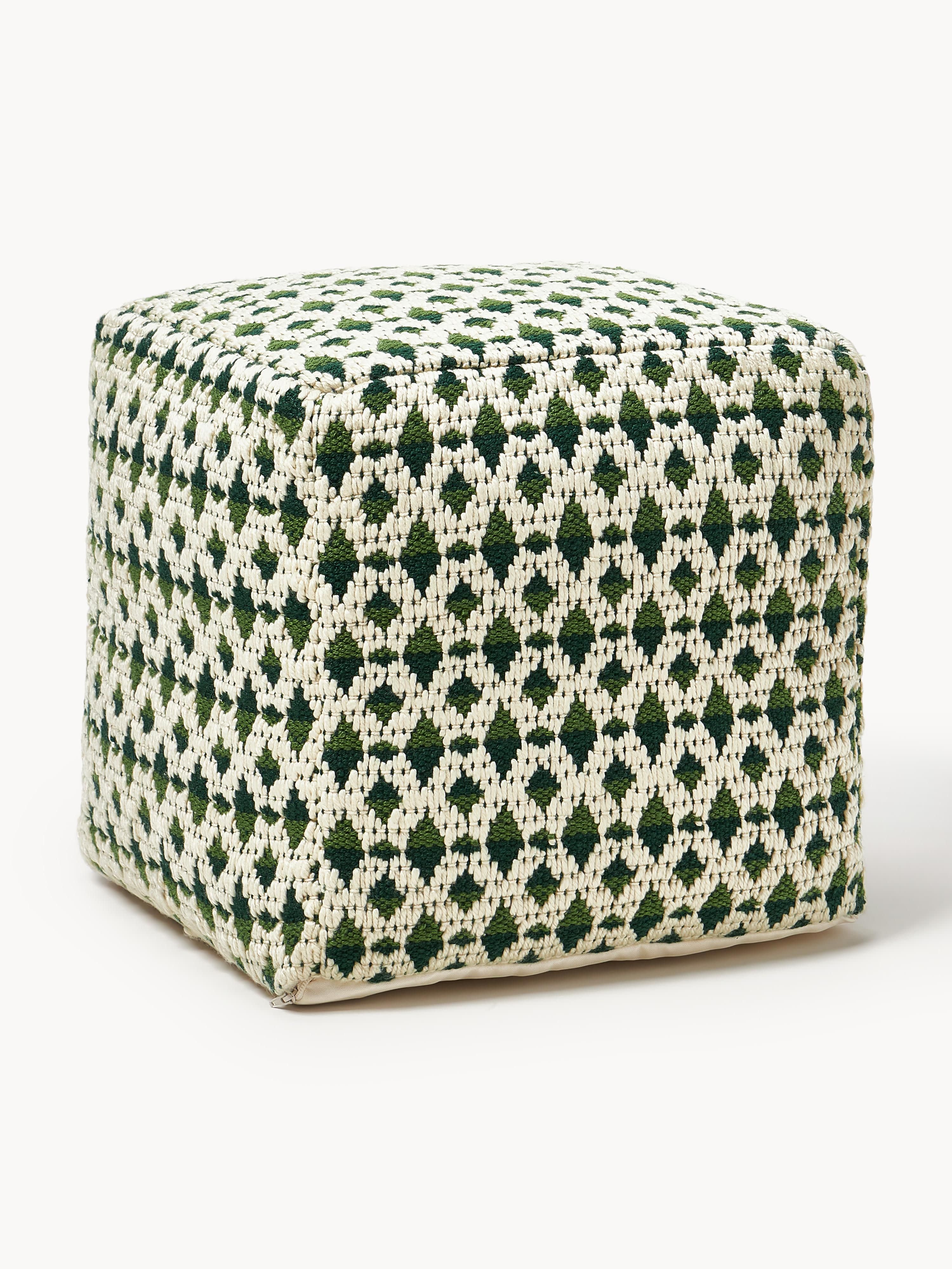 Outdoor-Pouf Yamir mit Webmuster
