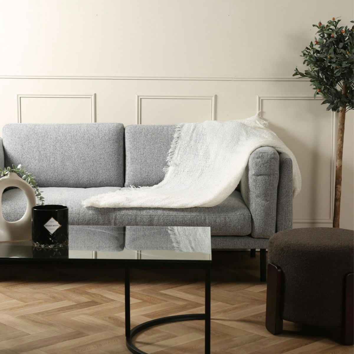 FLAVA - Table basse moderne 140x70cm en verre et métal