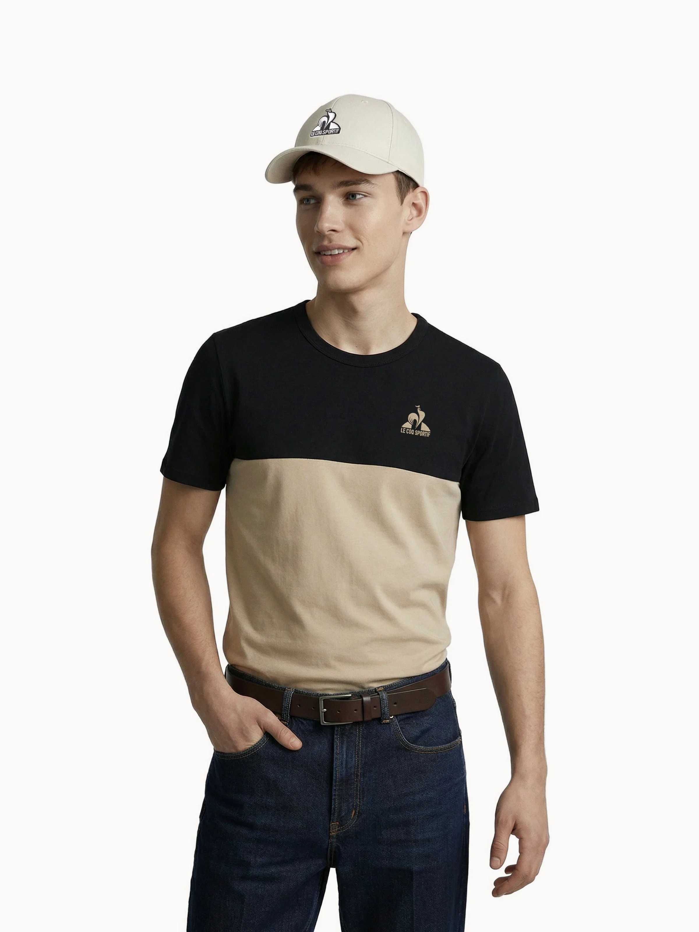 T-shirt colorblock en jersey de coton