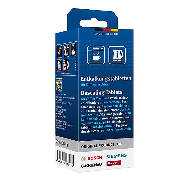 Boîte de 6 pastilles détartrantes pour cafetière Bosch, Siemens, Neff, Gaggenau (00311556, 00311864)