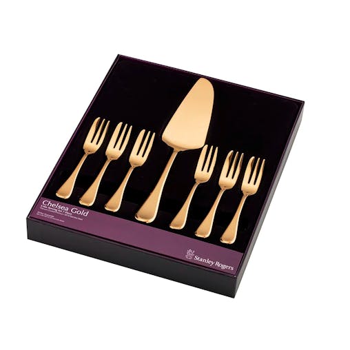 Stanley Rogers Chelsea 7 Piece Gold Cake Serving Set