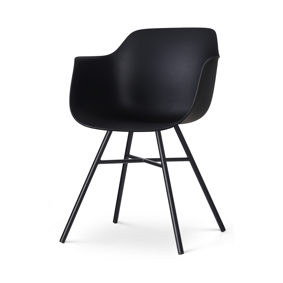 Nolon Noa-Puk Kunststof Tuinstoel Zwart - Zwart Onderstel