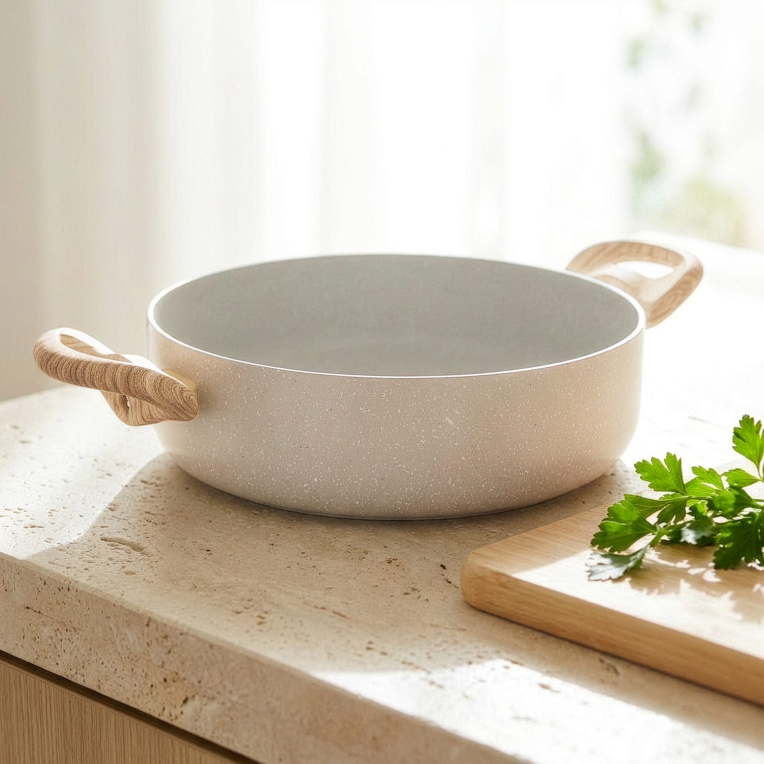 Tegame 24 cm Dolomitika manici effetto legno