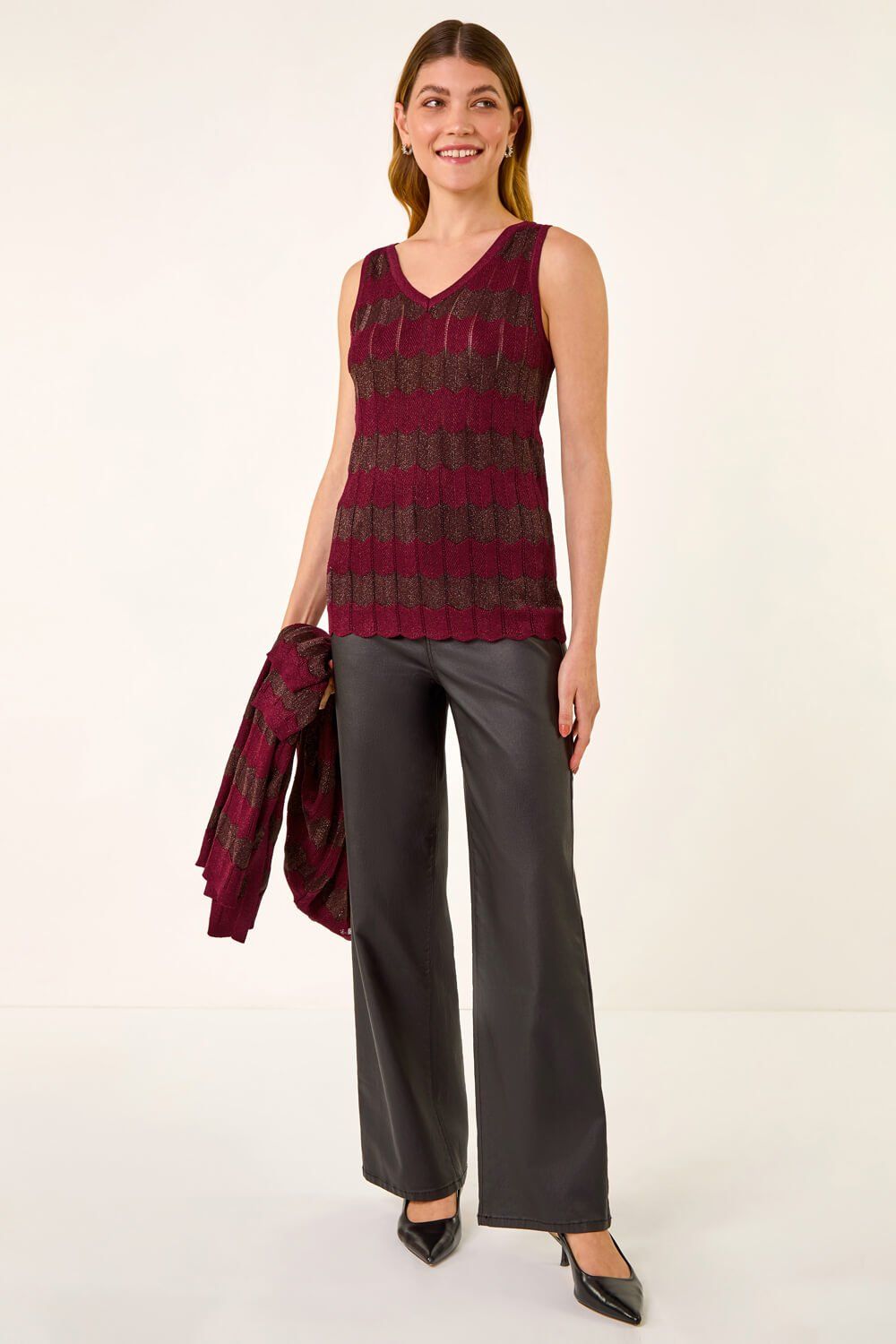 Roman Shimmer Knitted Top