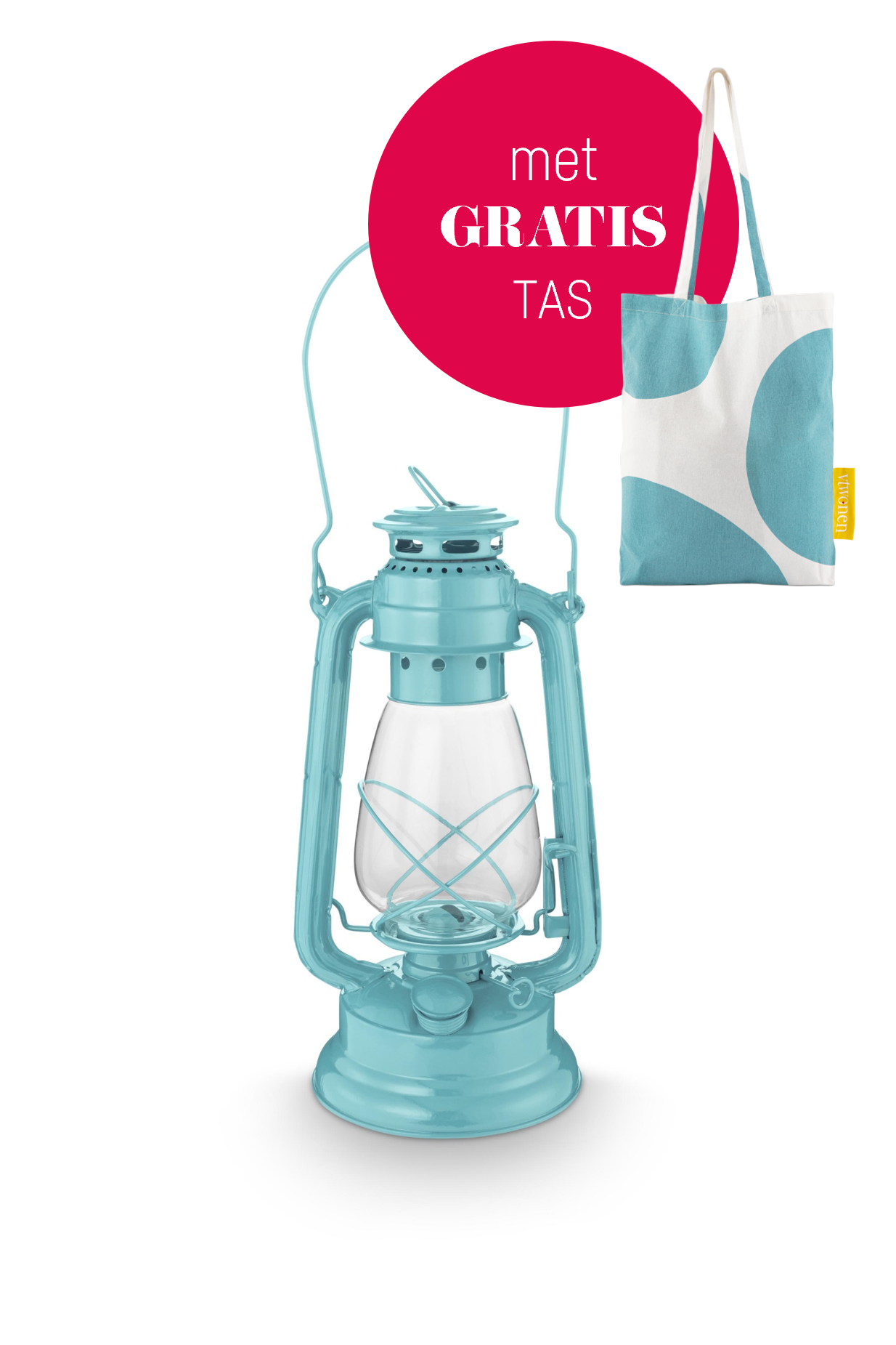 vtwonen - Olielamp - Metaal - Blauw - 17x33cm
