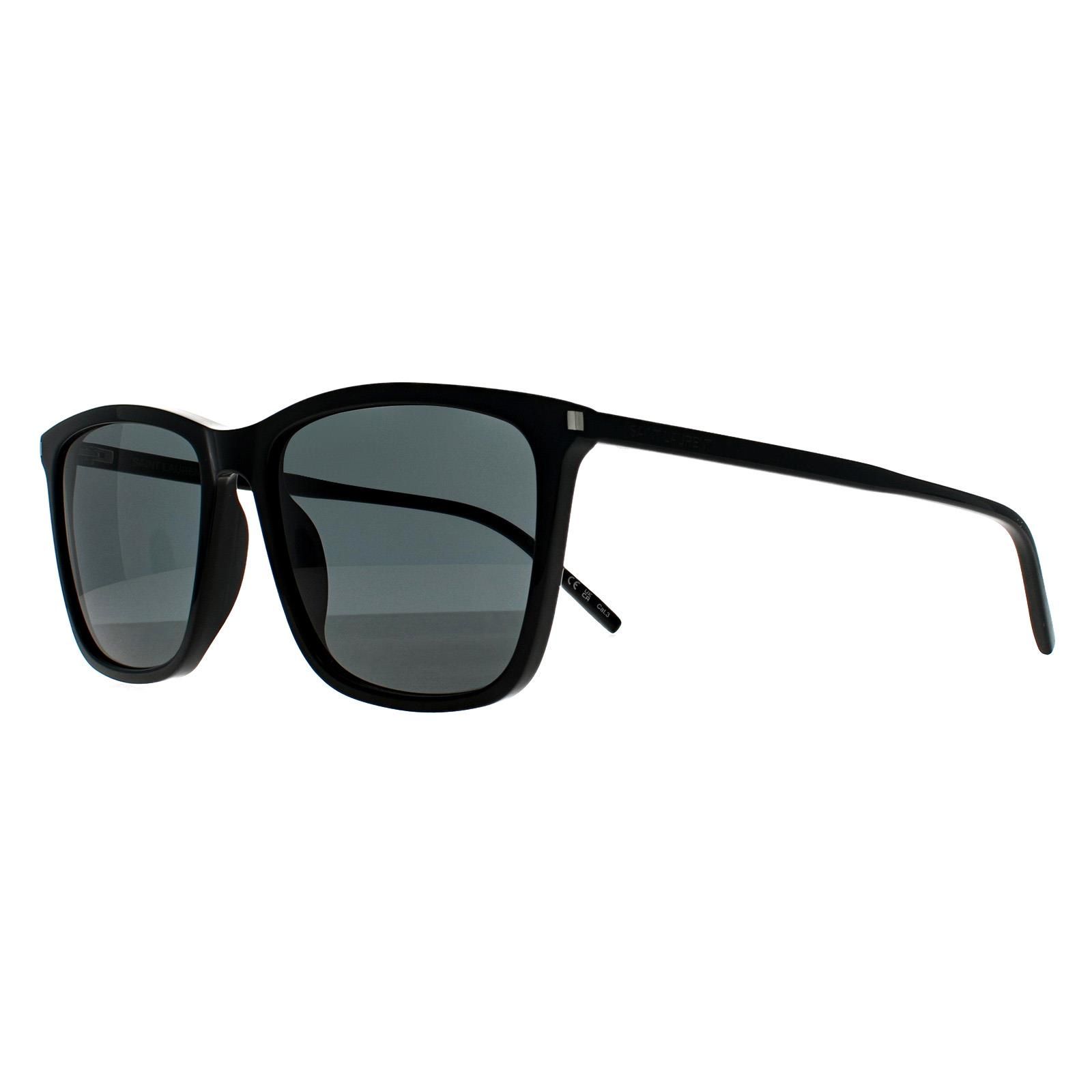 Saint Laurent Square Shiny Black Grey SL 851