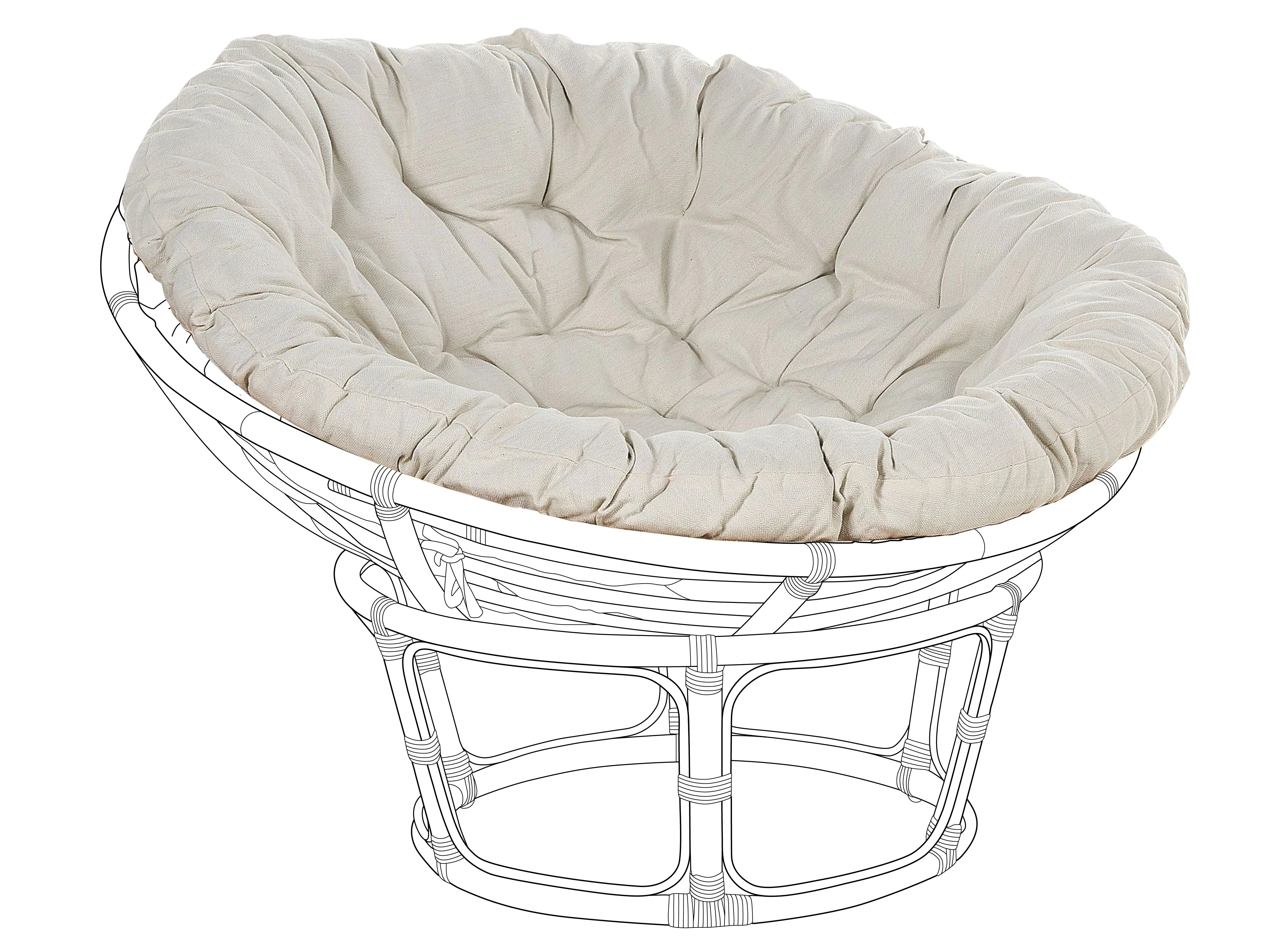 Garden Chair Cushion SALVO/ ORVIETO 127 x 127 cm Light Beige
