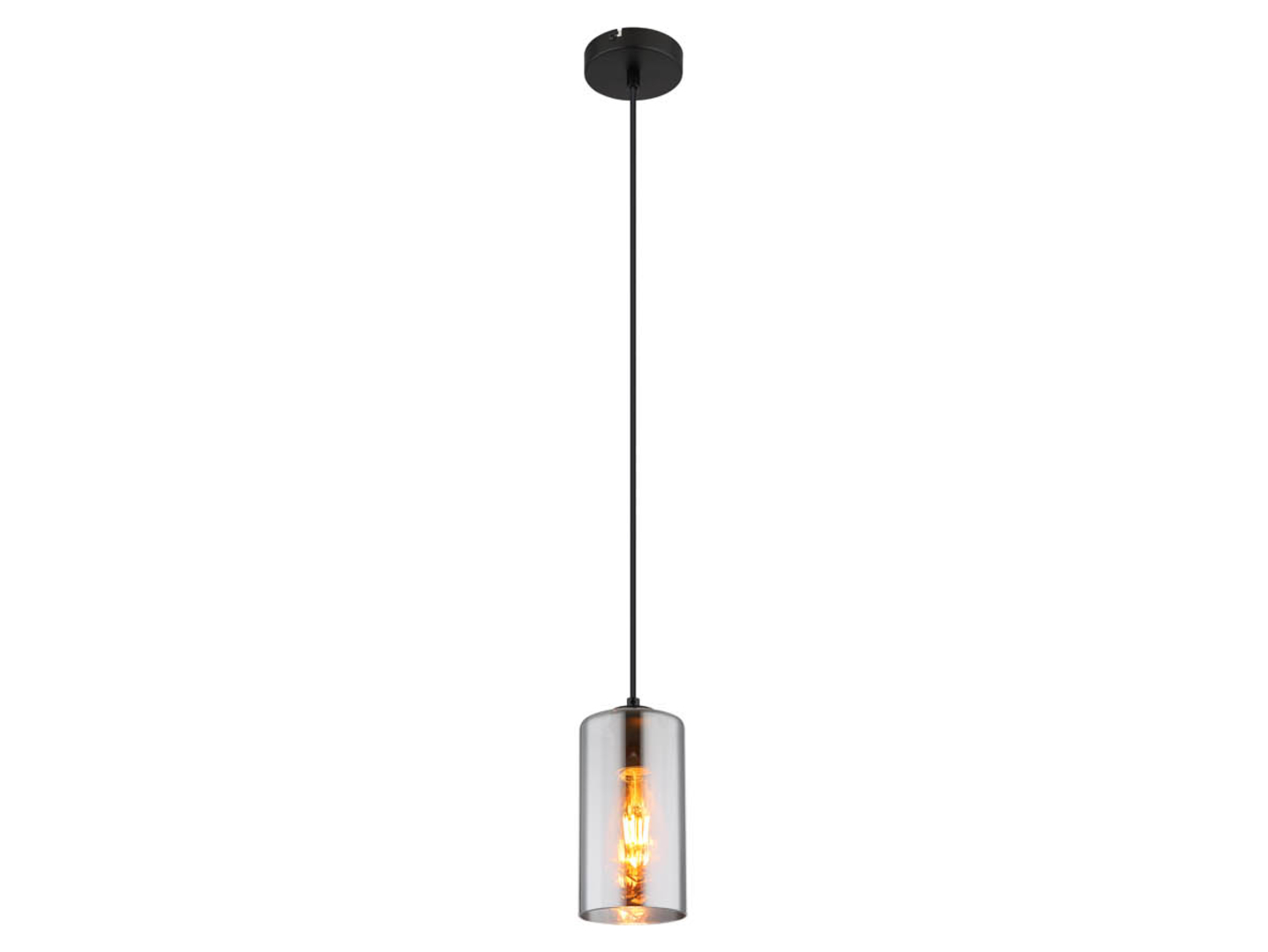Lampa wisząca Olly metalowo-szklanaczarna