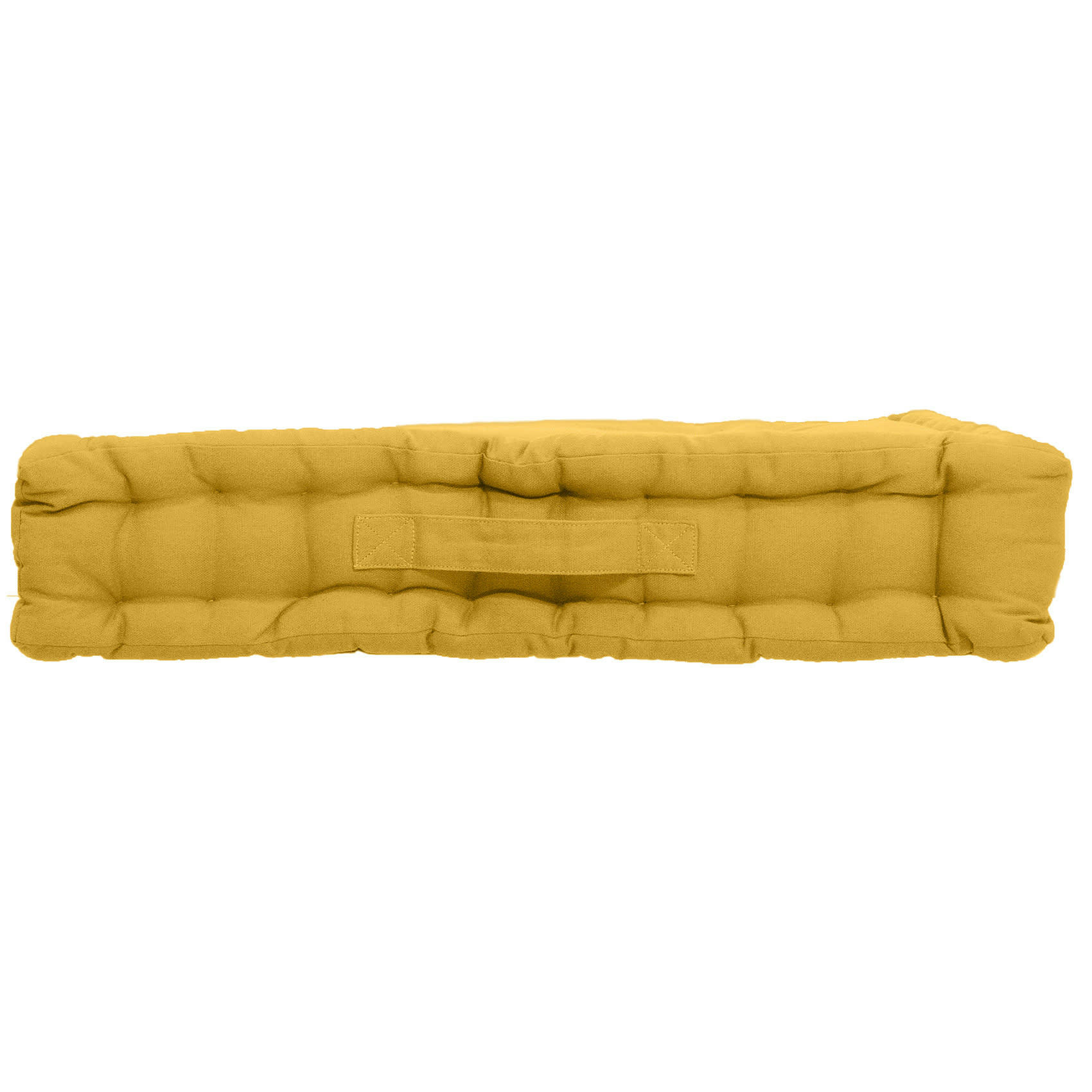 - Coussin de sol uni en pur coton jaune 50x50x10 cm