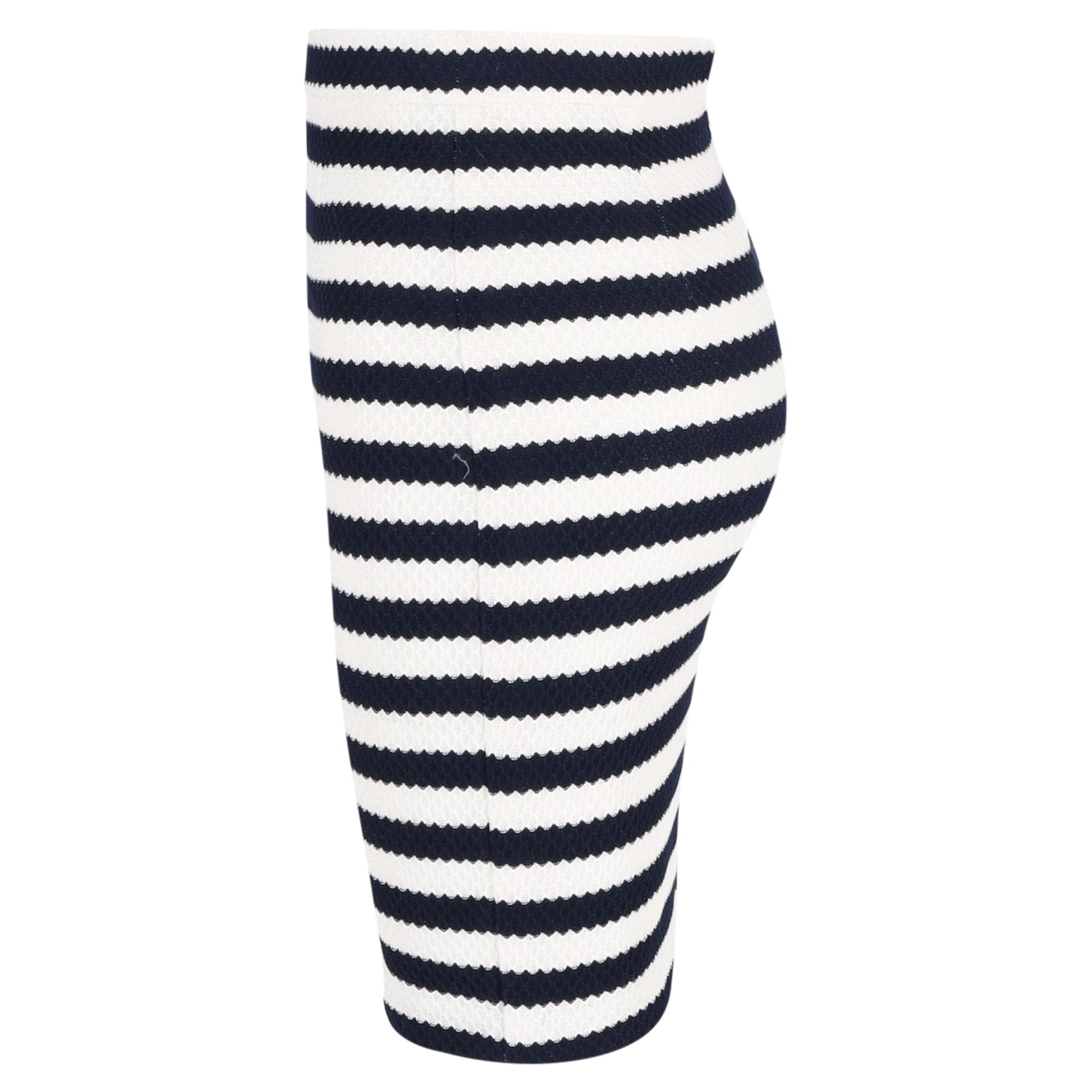 Diane Von Furstenberg Preloved Striped Bandage Skirt in White Cotton