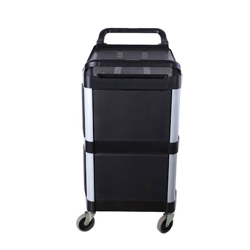 SOGA 3 Tier Covered Food Trolley Mechanic Kitchen Black