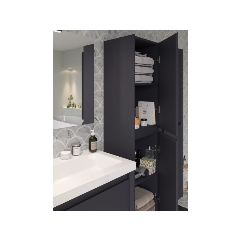 Colonne de salle de bain Delta Erebor bleu de prusse mat 40 cm ALLIBERT