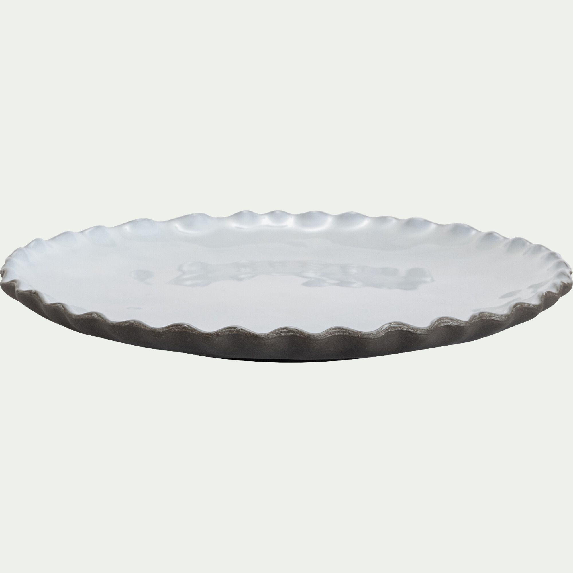 ONDULA - Assiette à dessert en grès D20cm - blanc