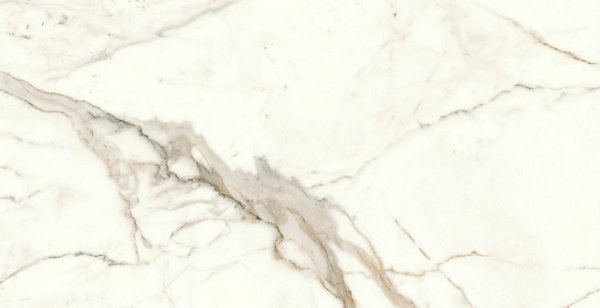 Carrelage effet Marbre Blanc Calacatta Prima 80x40x0,85 cm Brillant Faventa - Mur intérieur (vendu par carton de 1,28 m²) - RO'MA