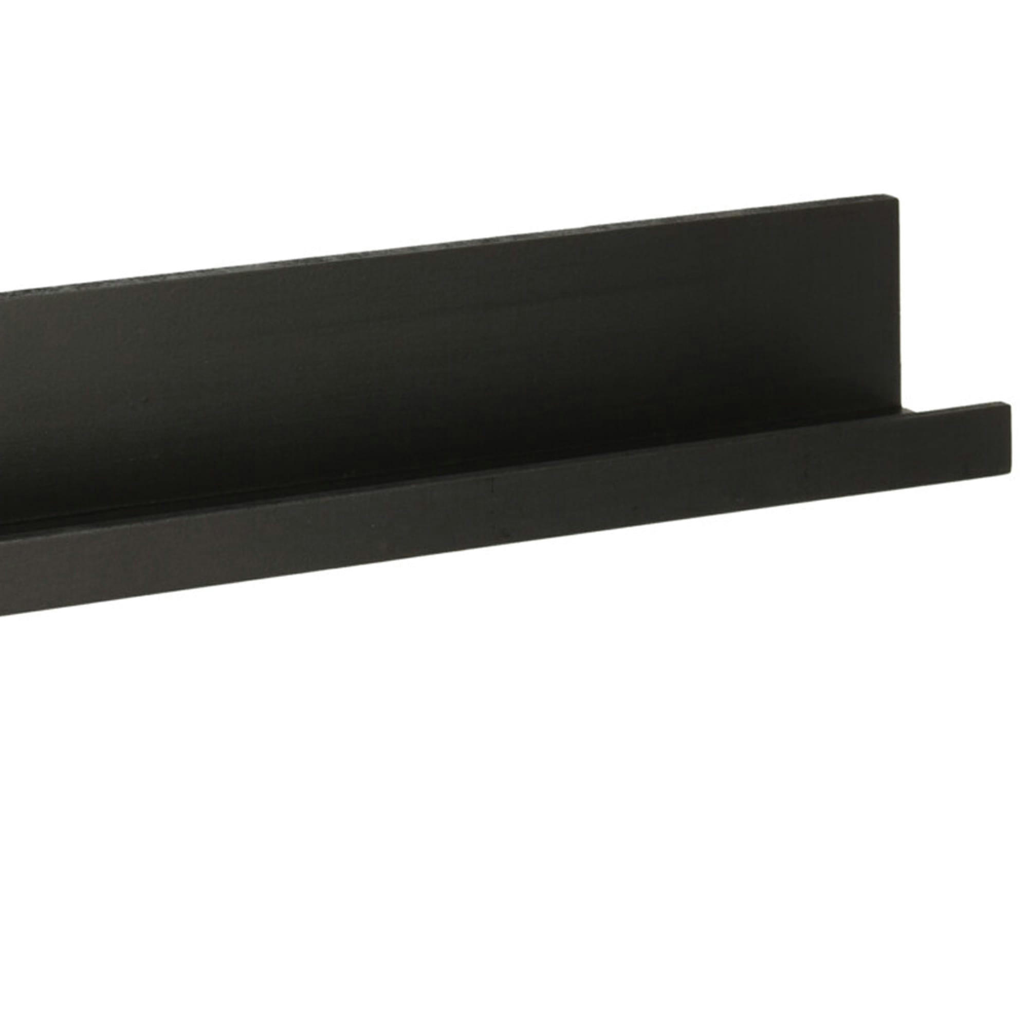 - Étagère murale étroite minimaliste bois noir 58x6x6.8cm