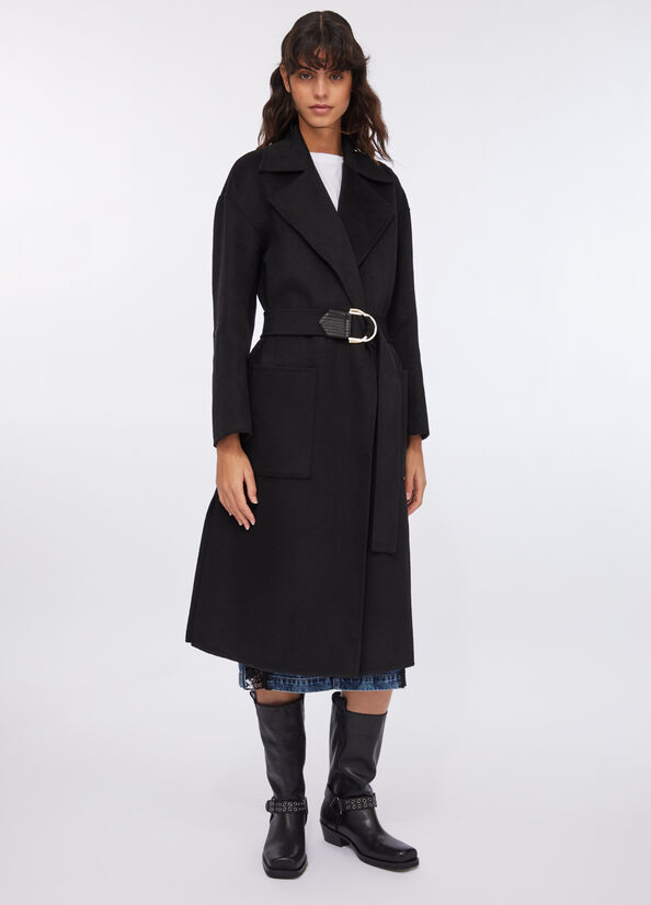 Cappotto in lana con cintura