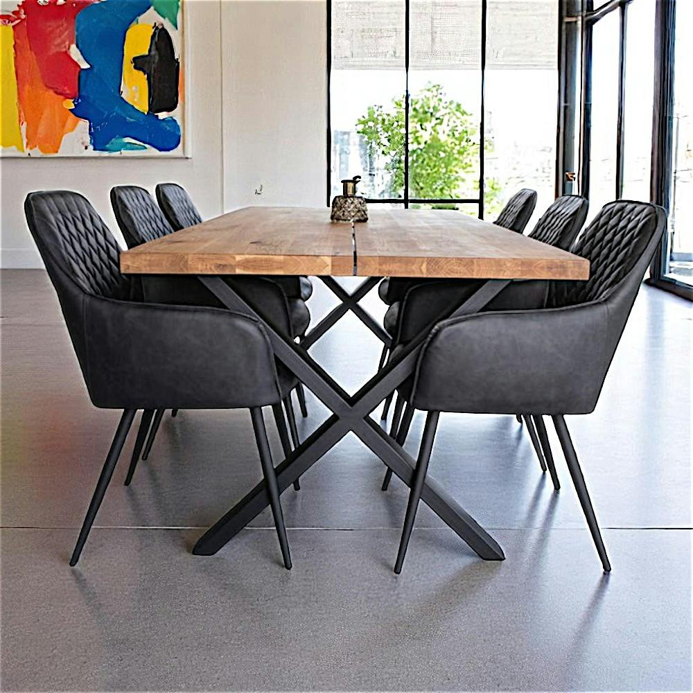 Fauteuil de table noir vintage (lot de 2) SAVONE