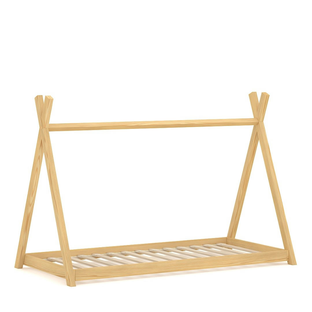 - Lit simple en pin massif 200x90 naturel