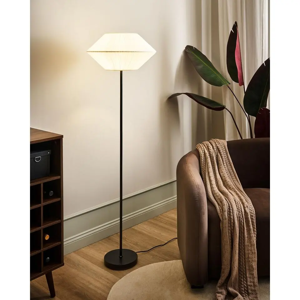 MAKETSI - Staande lamp - Wit - IJzer/Stof