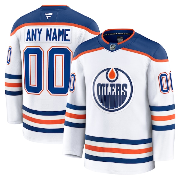 Edmonton Oilers  Away Premium Custom Jersey - White/Royal