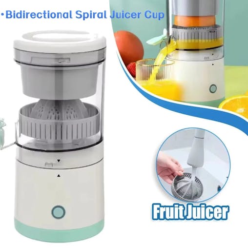 NNEOBA USB Rechargeable Electric Fruit Juicer Single Auger Juice Extractor White