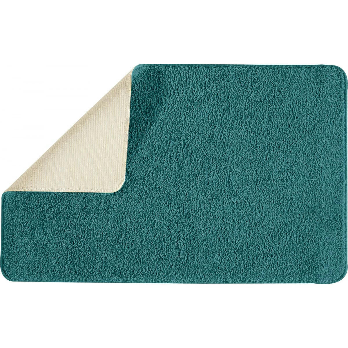 POLYNESIE - Lot de 2 tapis de bain polyester  50x80cm +  contour bleu