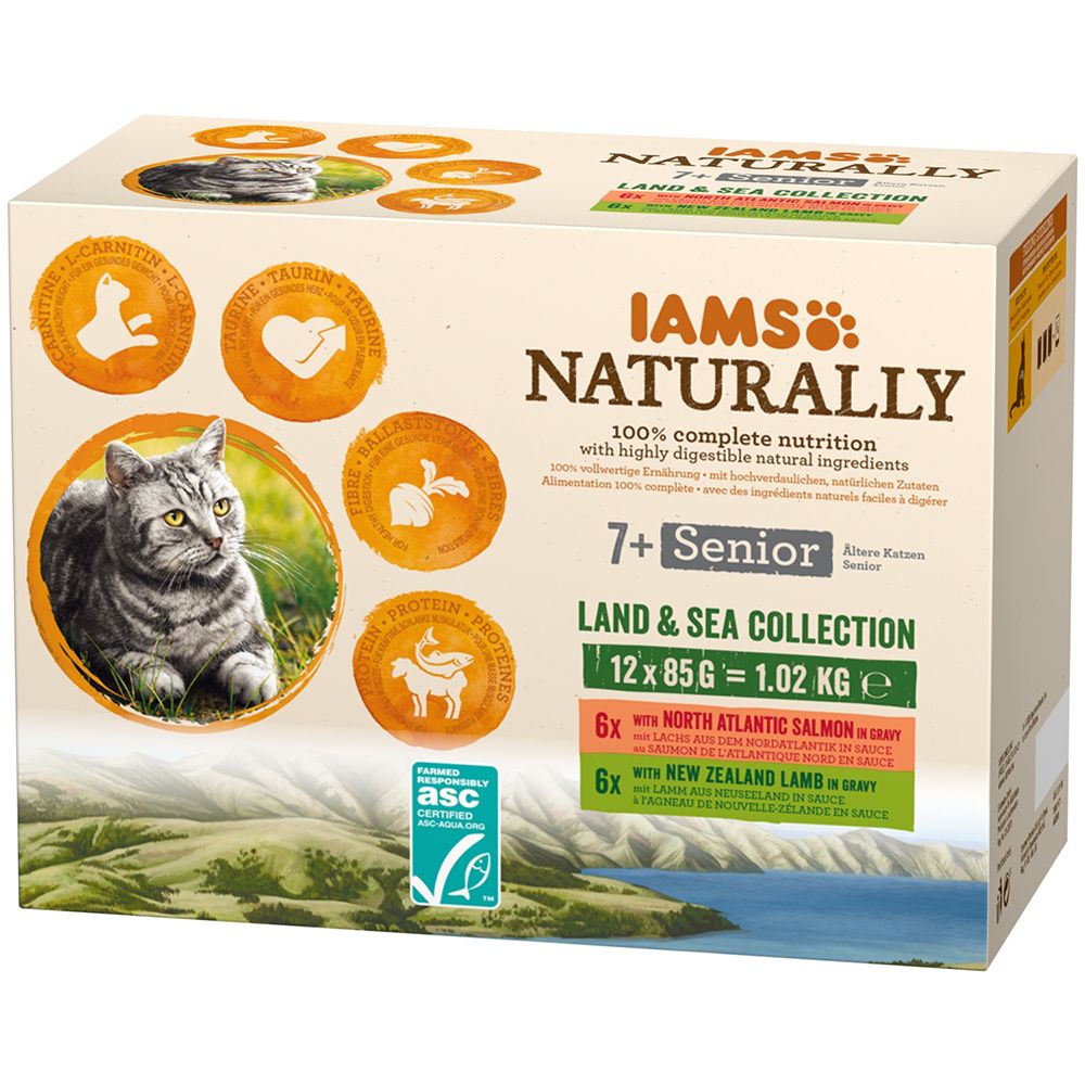 48 x 85g IAMS Naturally Wet Cat Food - 36 + 12 Free! *