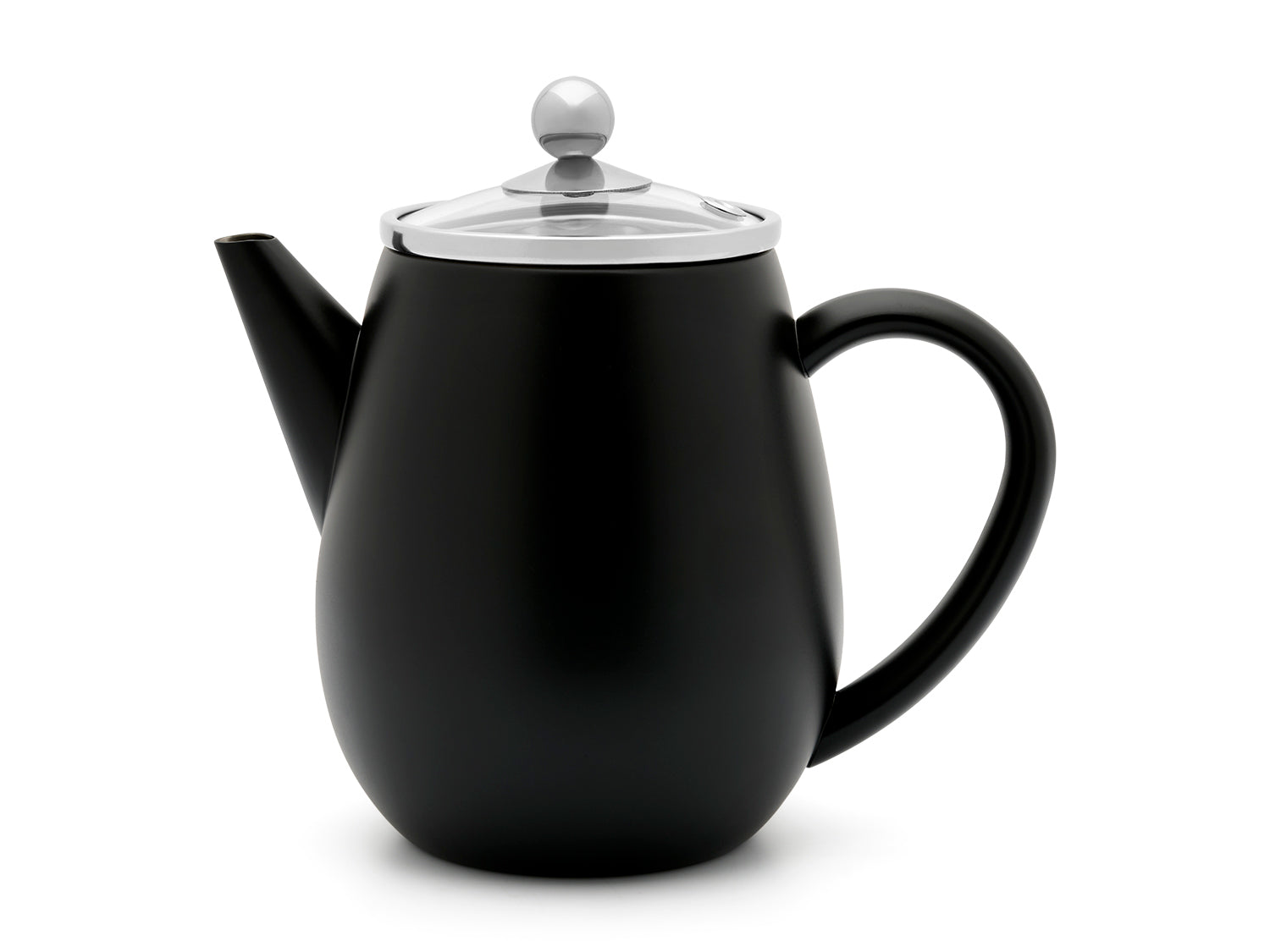 Bredemeijer - Dubbelwandige theepot Eva - 0,5 liter - Mat zwart - Met filter