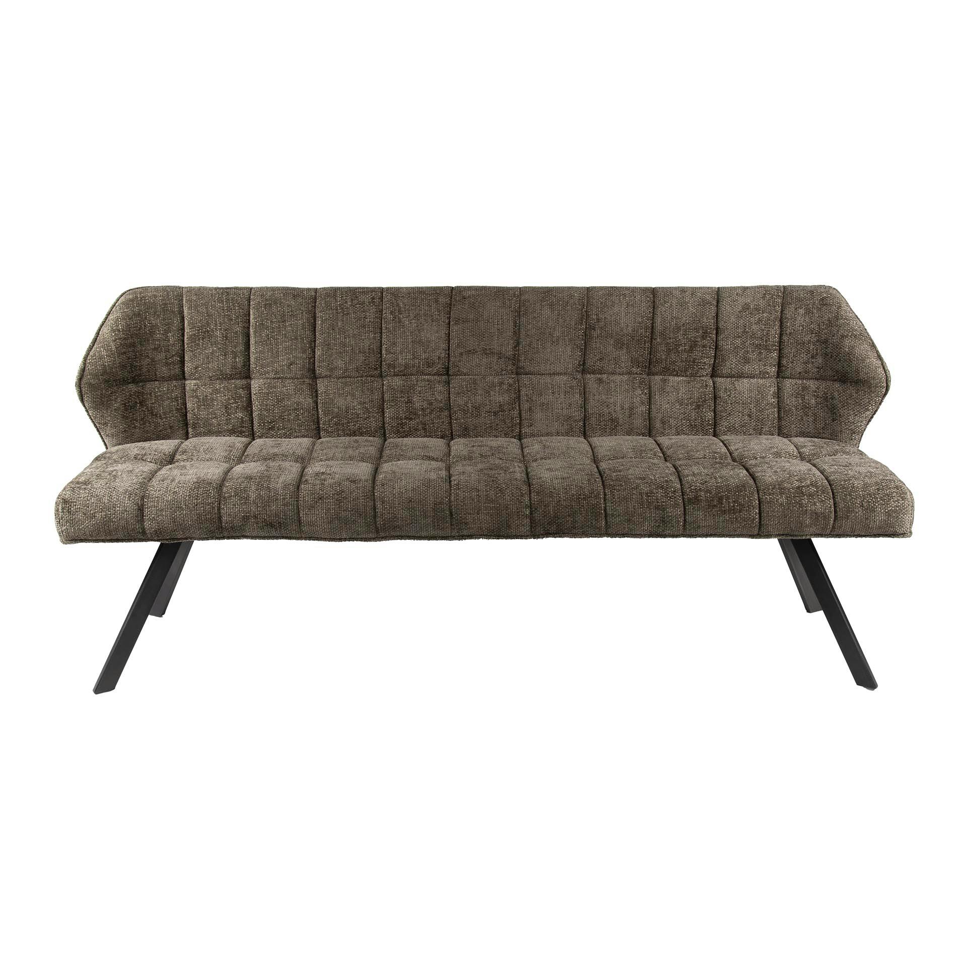 Banc de table en velours texturé taupe 180 cm MELBOURNE