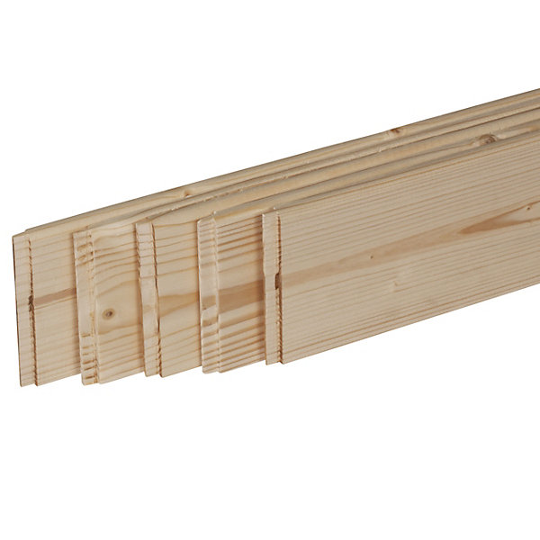 Pack promotionnel de 5 plinthes sapin massif bord rond 2050 x 68 x 9 mm