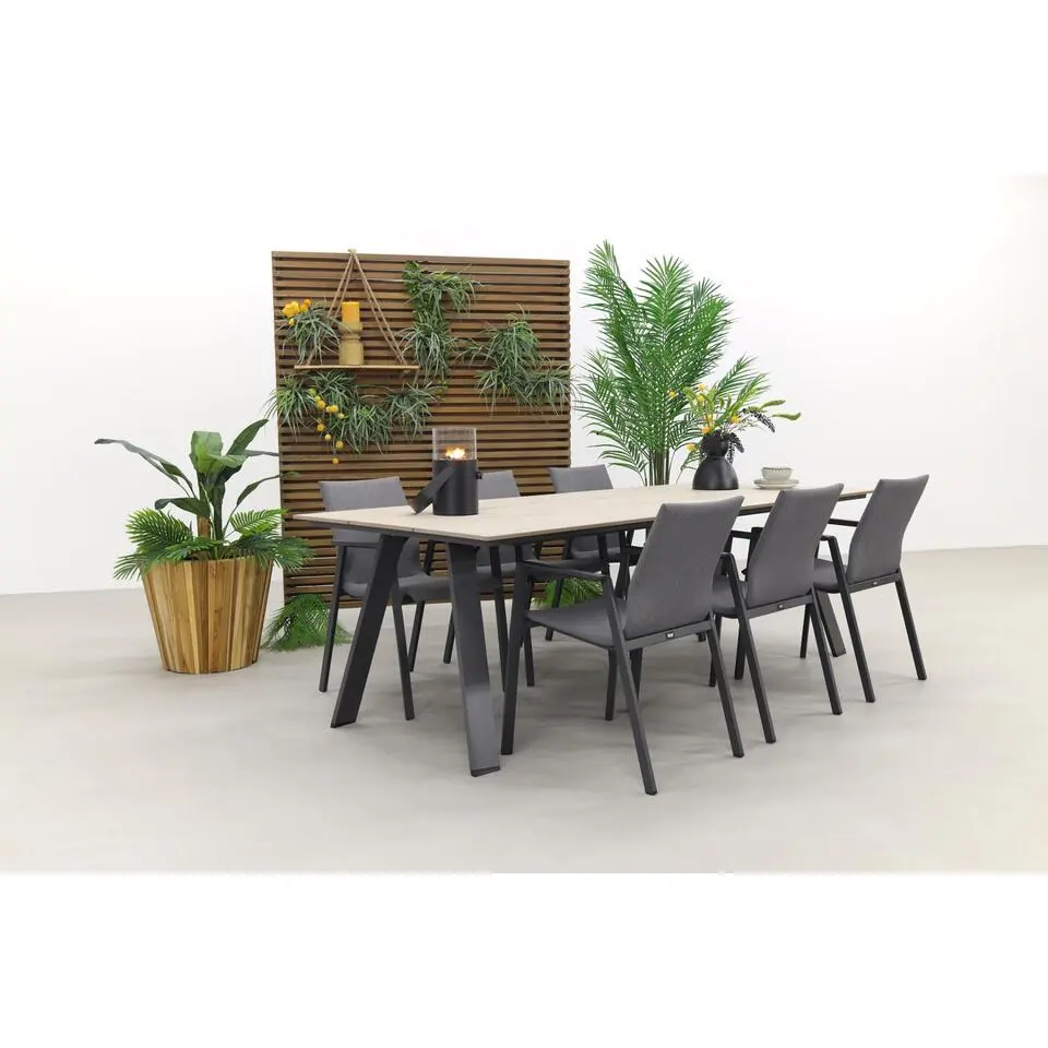 VDG Lima Antraciet/Garden Impressions Nevada 240x100 cm. tuinset