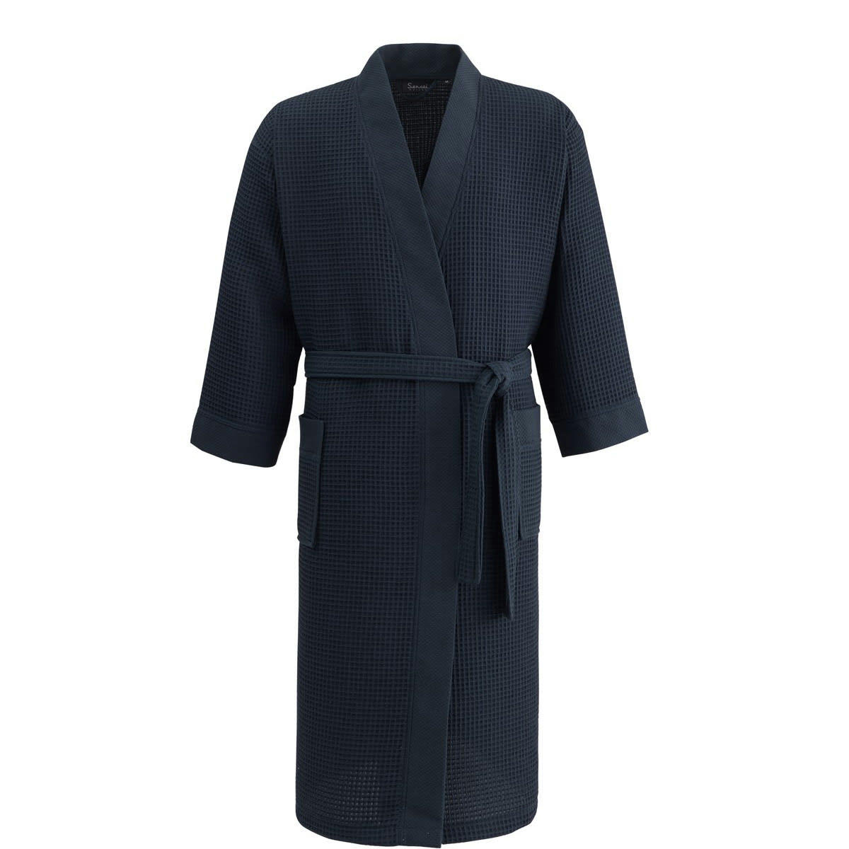 SPA - Peignoir kimono nid d'abeille  bleu nuit XL