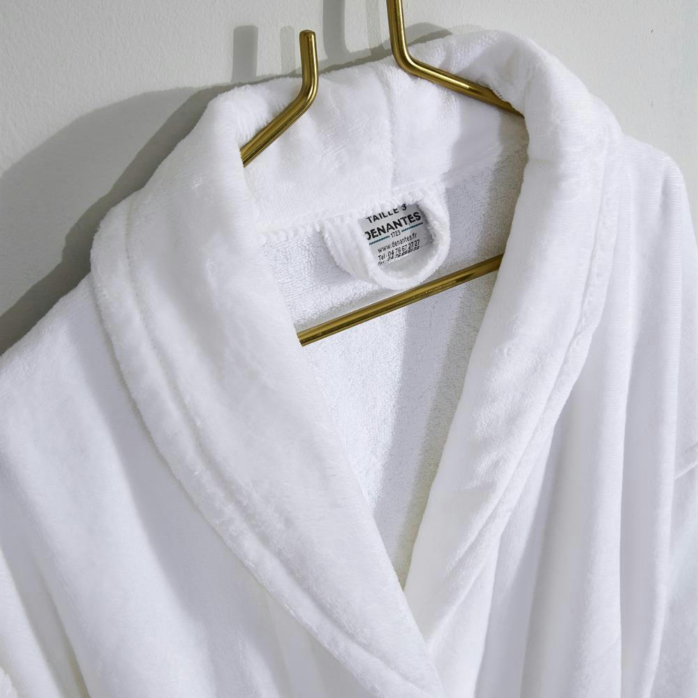 OPALE - Peignoir en velours blanc taille XL