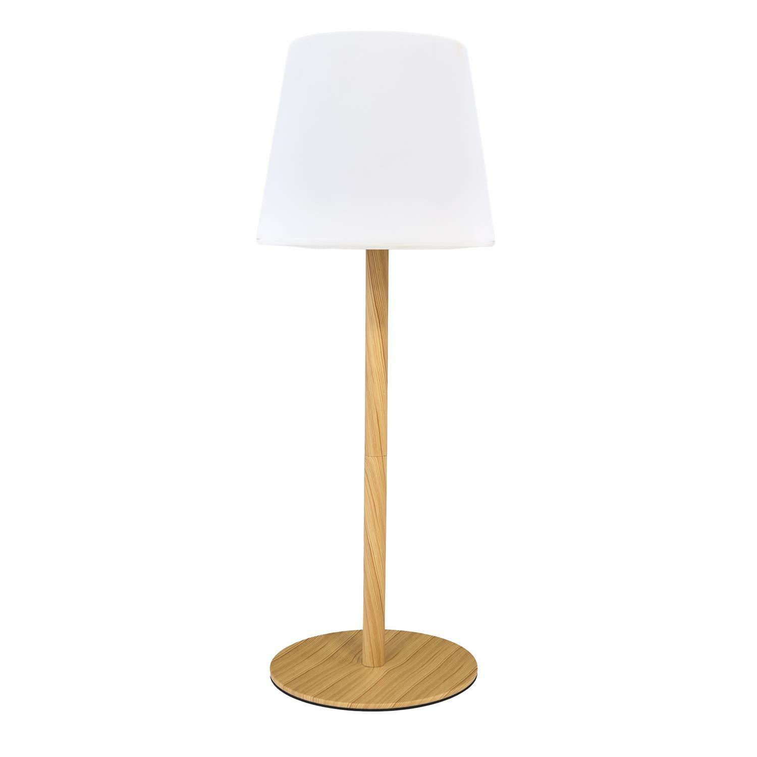 Lampa stołowa led z efektem drewna ładowana bezprzewodowa