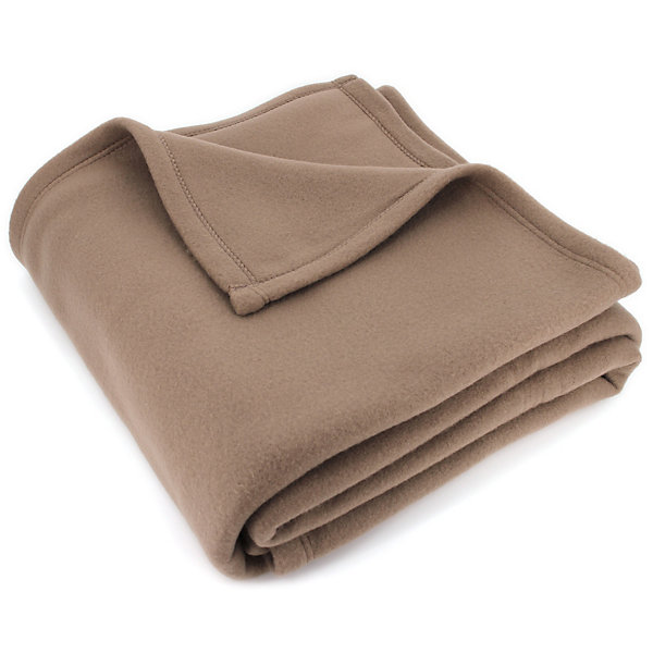 Couverture polaire 240x260 cm Isba marron Taupe 100% Polyester 320g/m2 non-feu