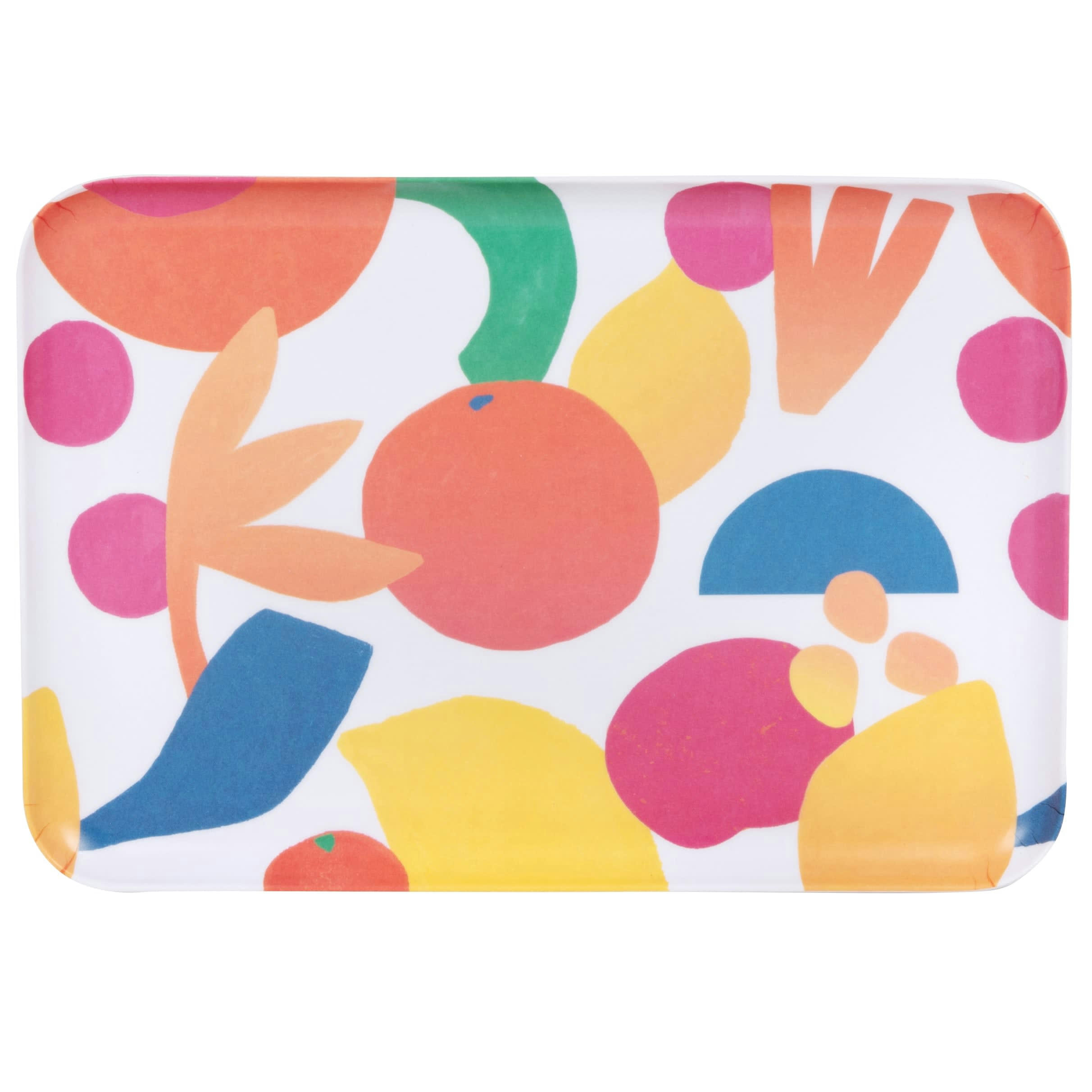 ALVORA - Plateau rectangulaire en mélamine multicolore