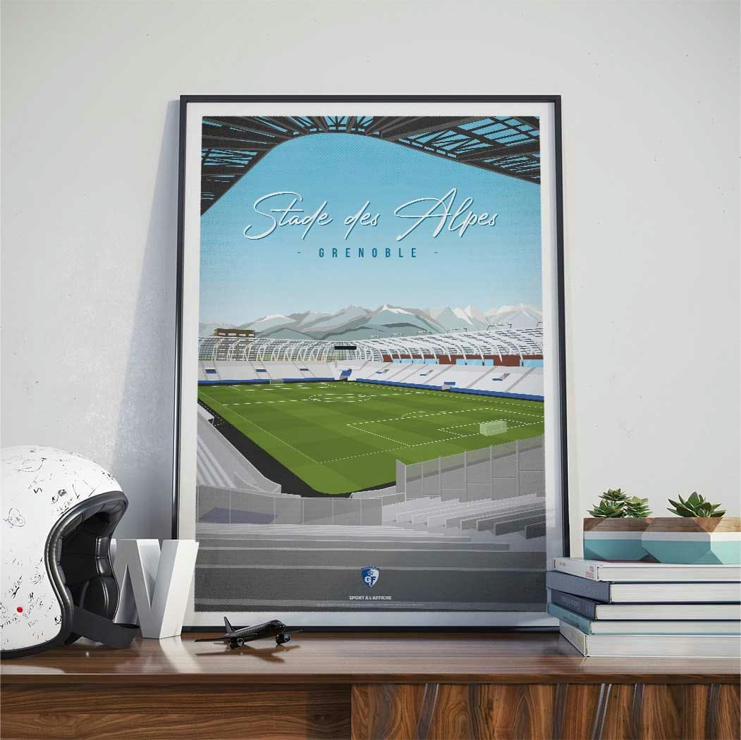 FOOT - Affiche Foot - Grenoble Foot 38 Stade des Alpes  30 x 40 cm
