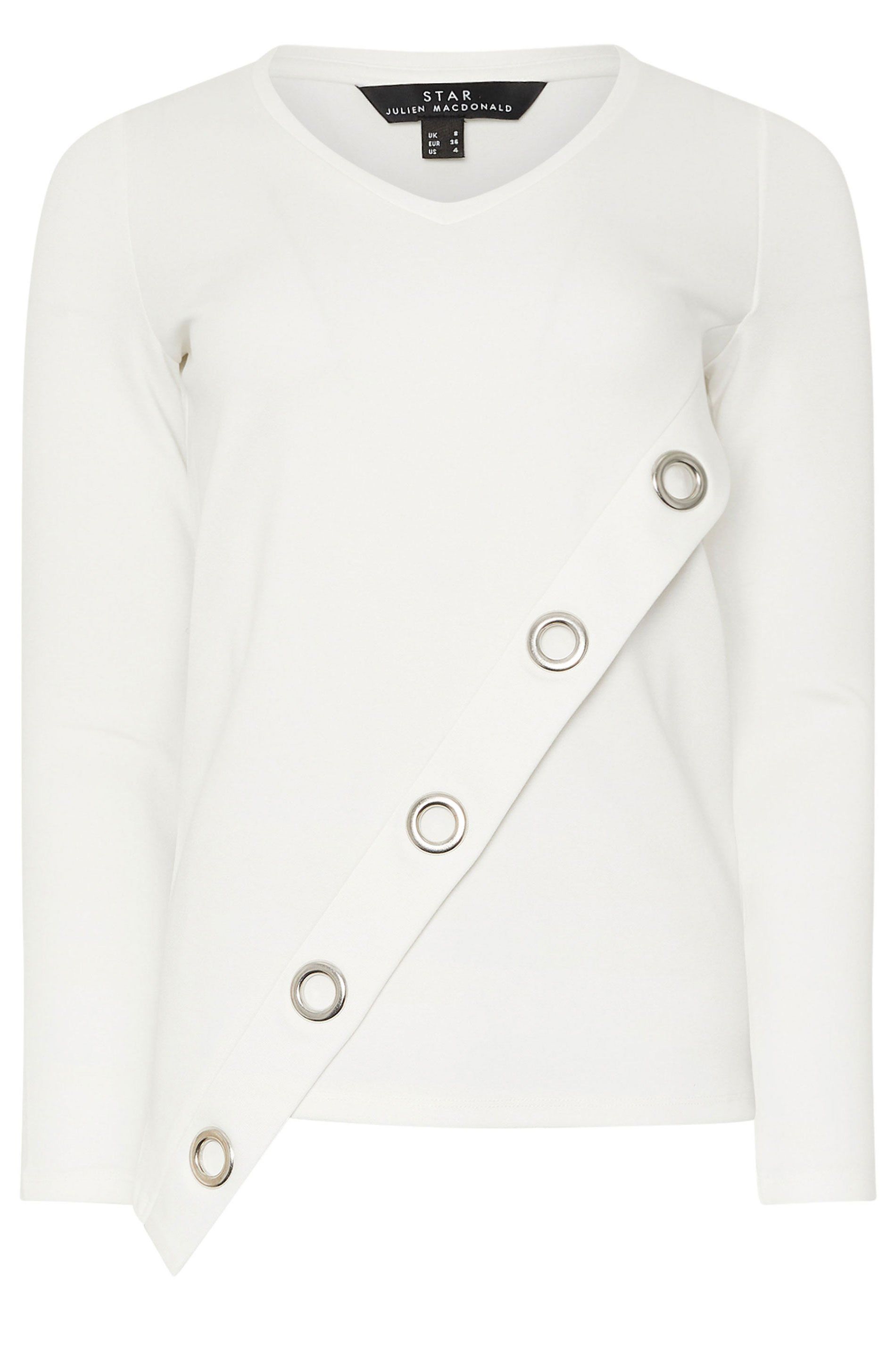 Star by Julien Macdonald Asymmetric Eyelet Detail Top