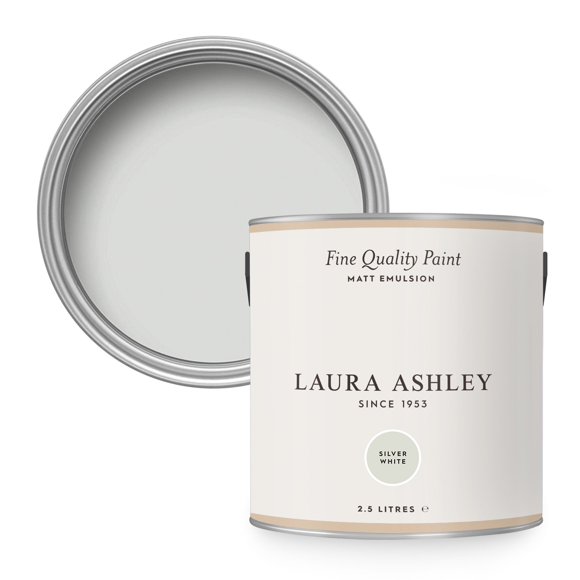 Laura Ashley Muurverf Mat - Silver White - Grijs - 2,5 liter