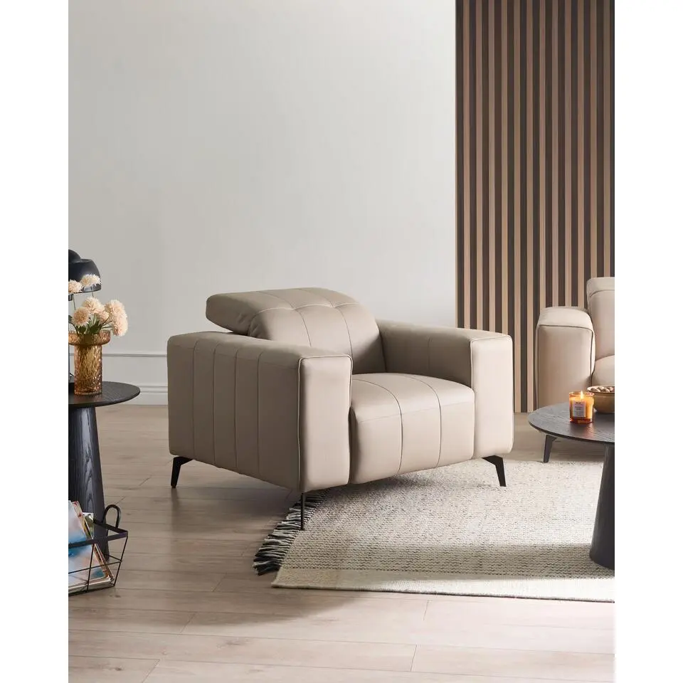 OMMEL - Fauteuil - Taupe - Veganistisch eco-leer
