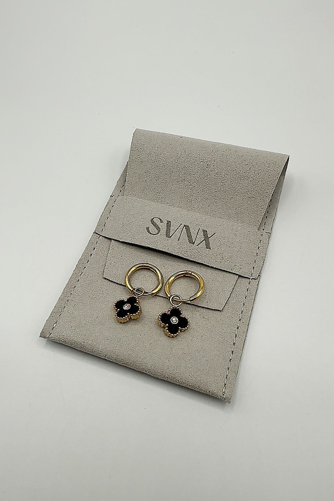 SVNX Mini Clover Drop Hoop Earrings