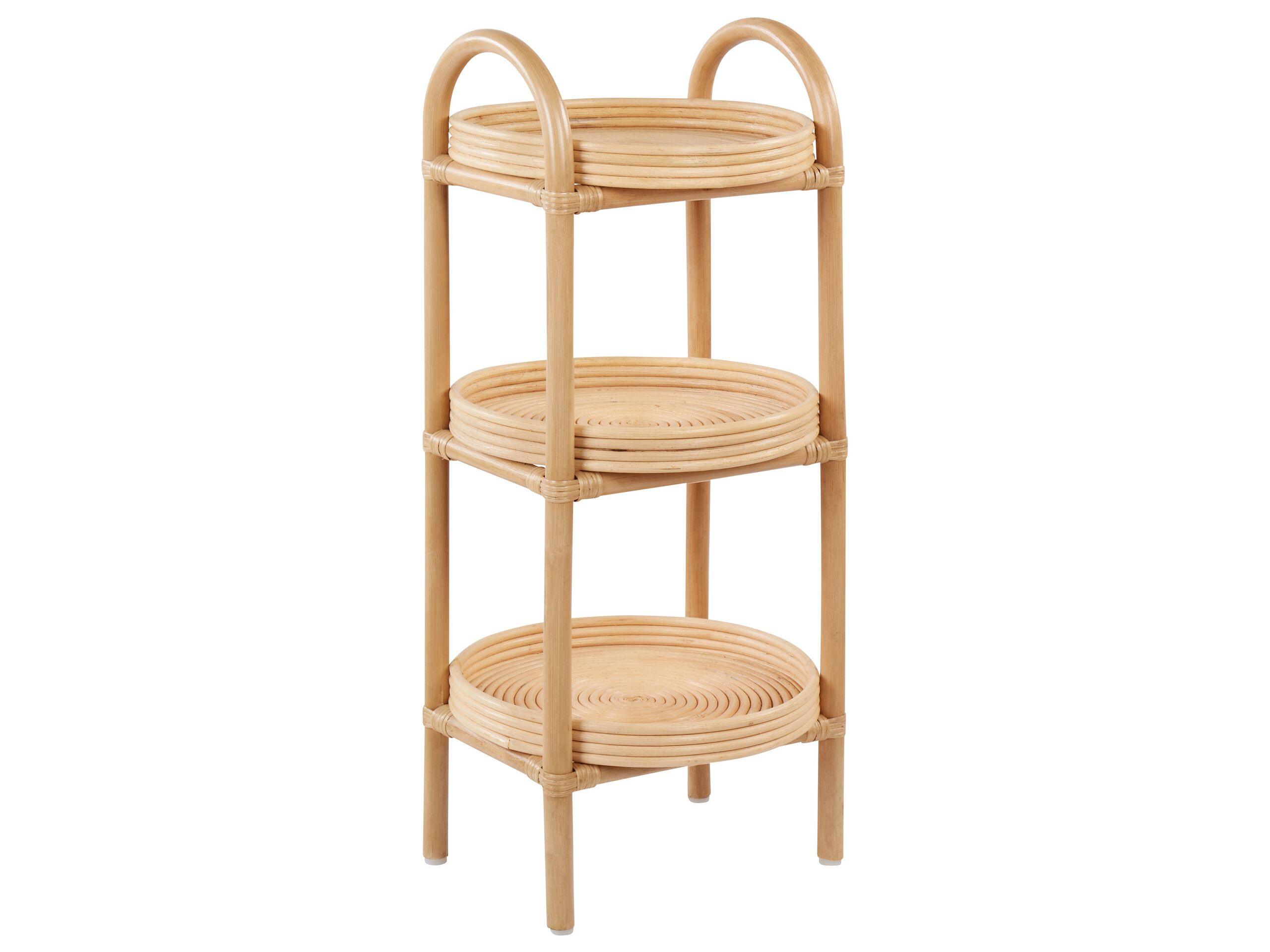 Stolik pomocniczy 3 półki naturalny rattan
