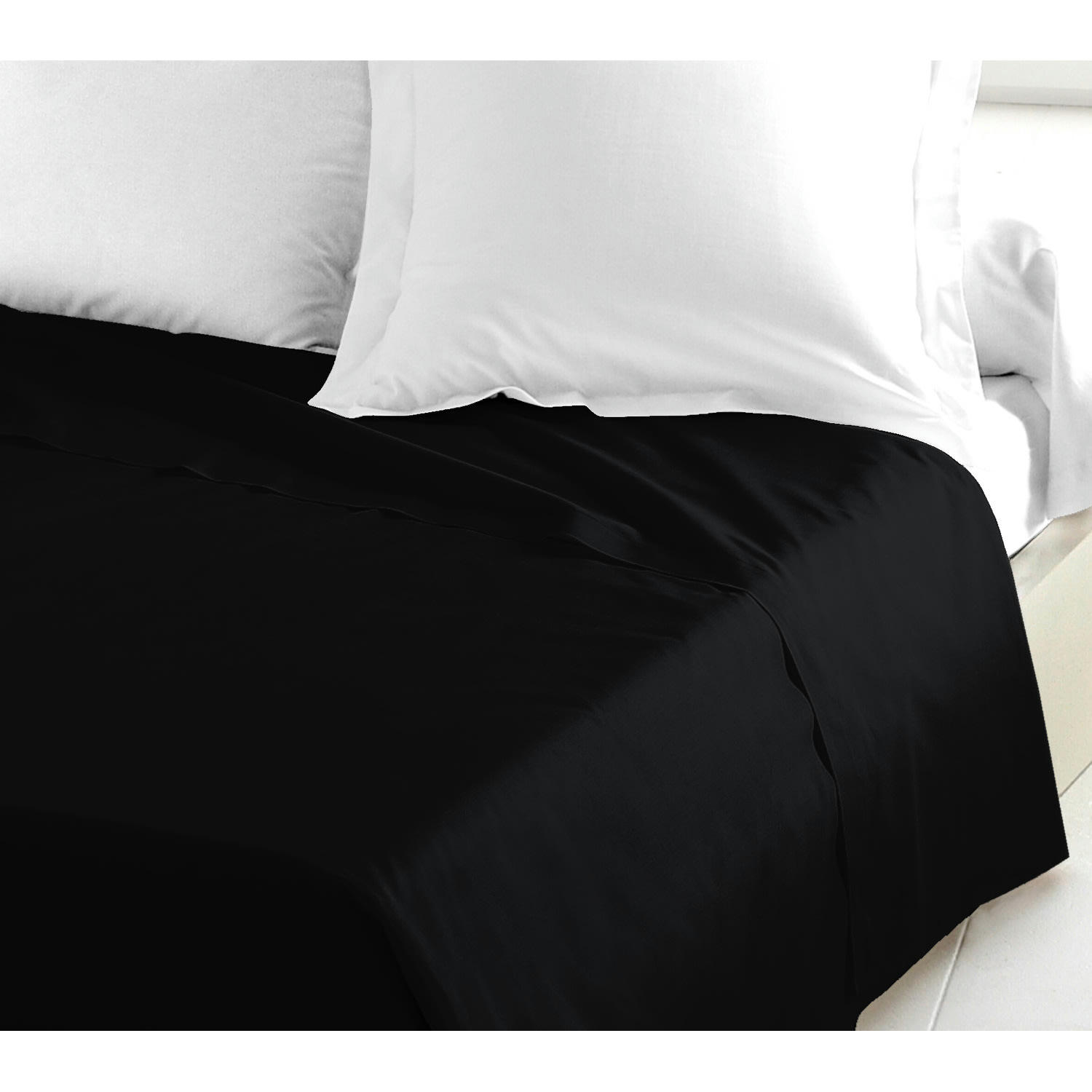 - Draps de lit en coton gris 180x290