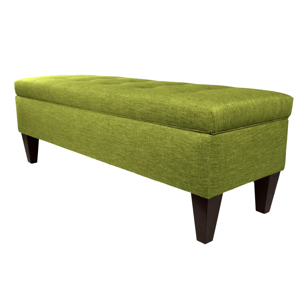 MJL Furniture 'Brooke 10' Solid-colored Fabric/Wood Button-tufted Long Storage Bench