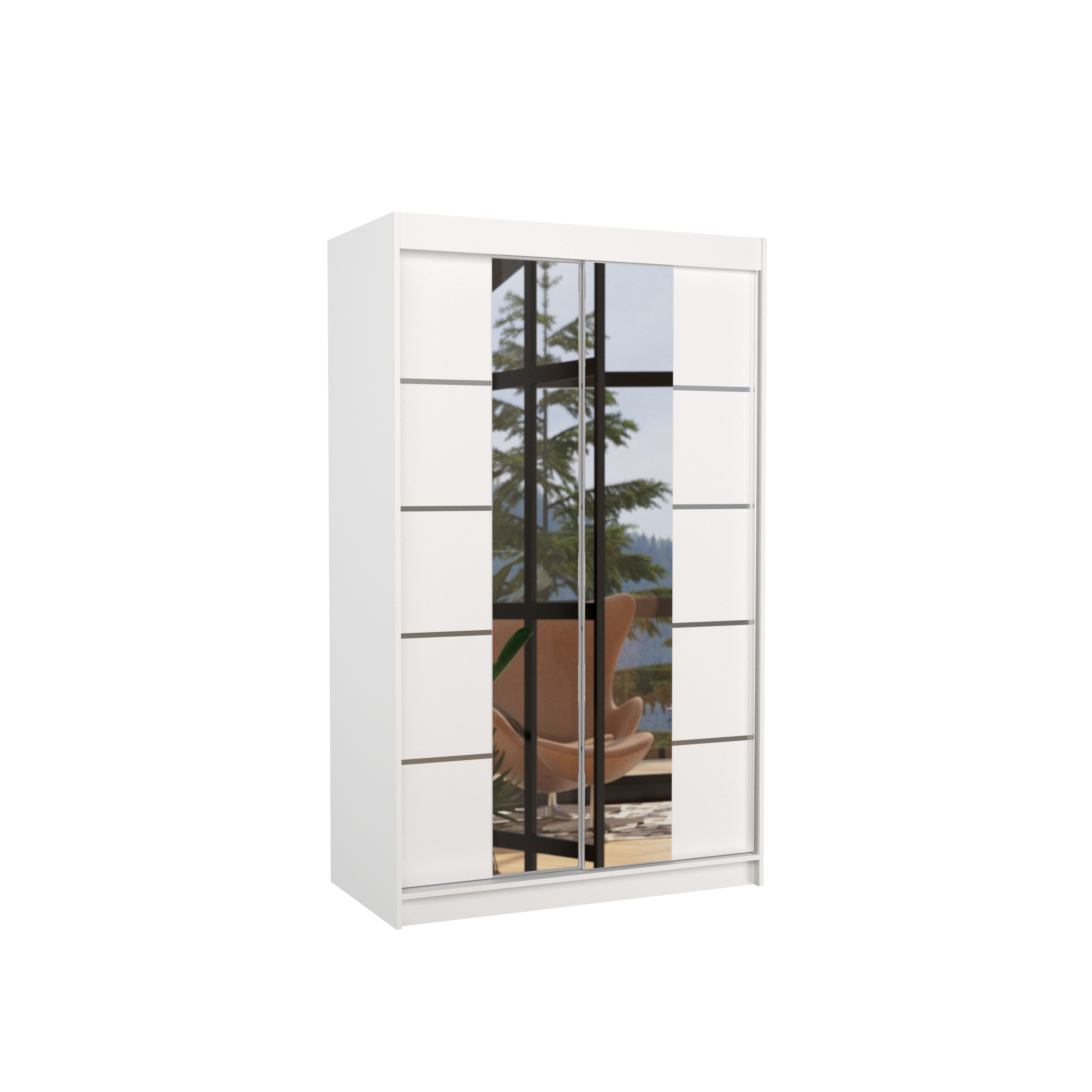 Szafa przesuwna z lustrem GENUA 120 White